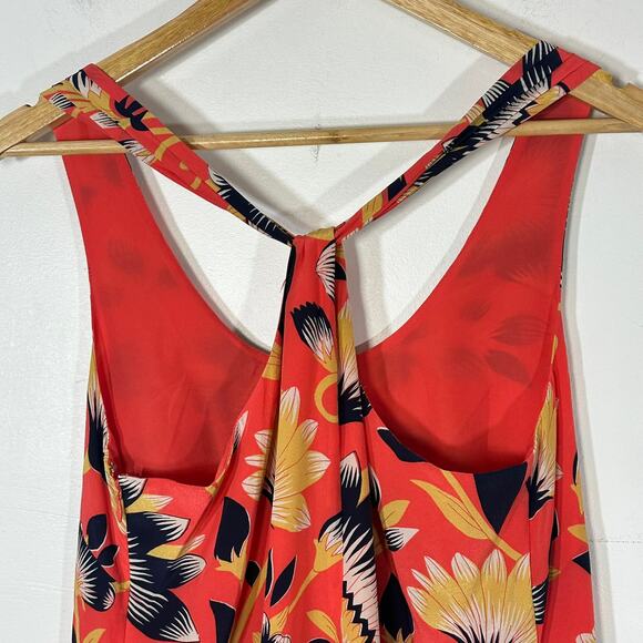 J. Crew Twist Back 100% Silk Dress Hibiscus Floral SZ 4 Tropical Resort Vacay - Picture 5 of 10
